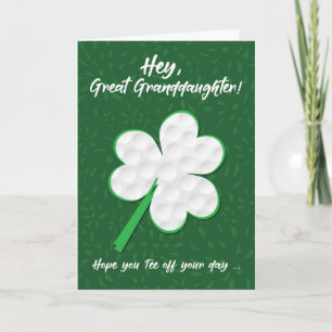 Carte Great Grandgirl Golf Sports St. Patrick’s Day