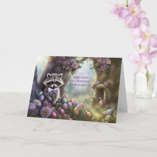 Carte Great Grandson Cute Raccoon Happy Easter