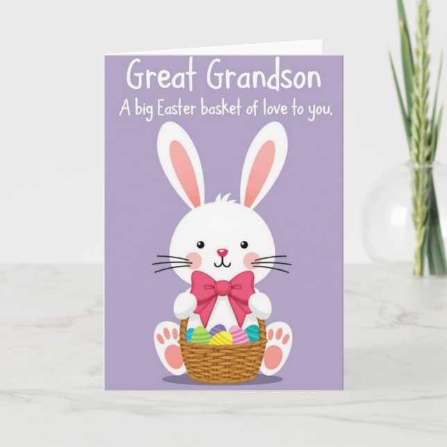 Carte Great Grandson Easter Basket Card (Devant)