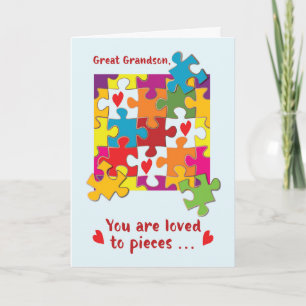 Carte Great Grandson Valentine Puzzle Love to Pieces