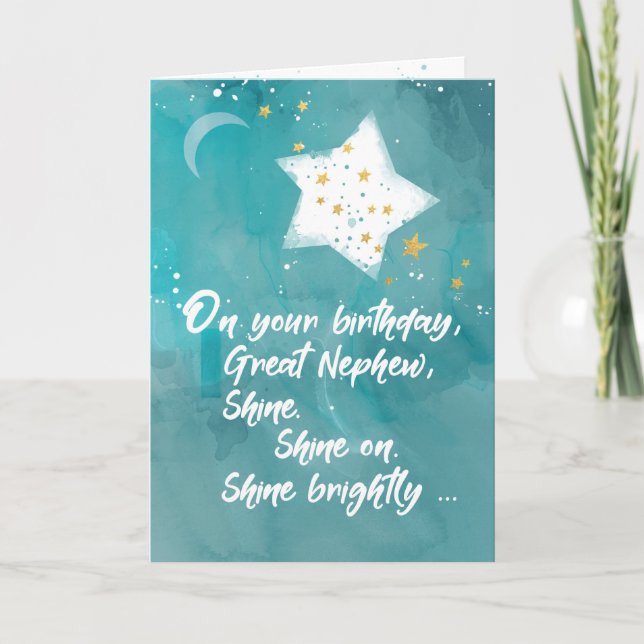 Carte Great Nephew Tween or Teen Birthday Night Sky (Devant)