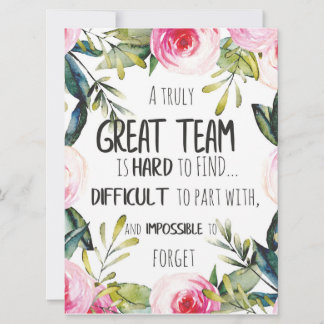 Carte Great Team thank you gift Amazing team quote