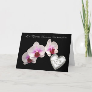 Carte Grec Mariage Félicitations aux orchidées roses