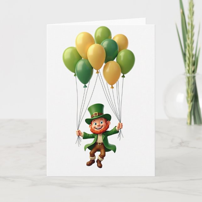 Carte Green Balloons Leprechaun Card (Devant)