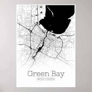 Carte Green Bay - Wisconsin - Poster de la carte d