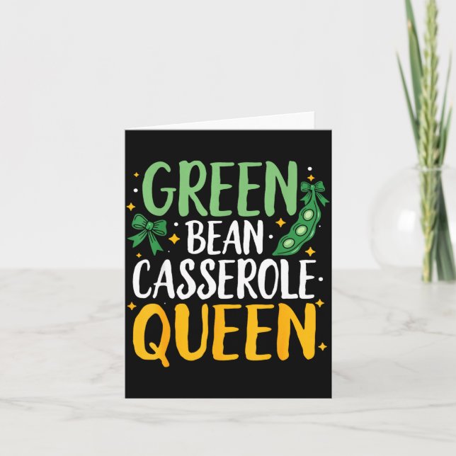 Carte Green Bean Cerole Queen Kitchen Funny Thanksgiving (Devant)