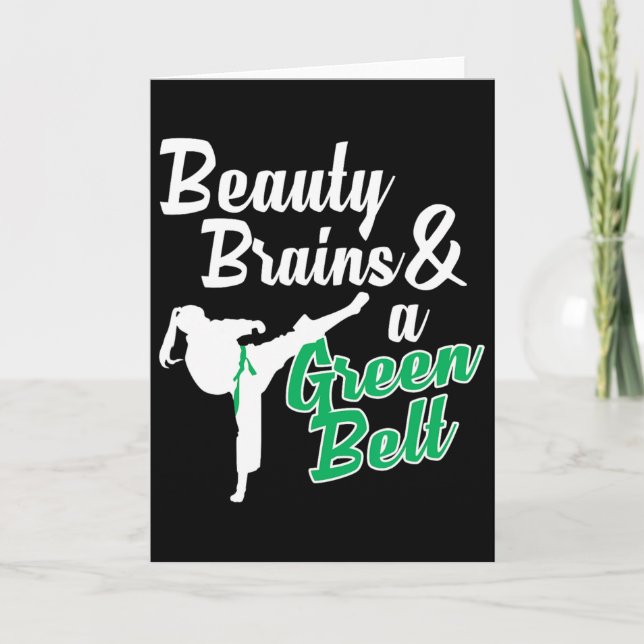 Carte Green Belt Taekwondo Martial Arts Funny Judo Citat (Devant)