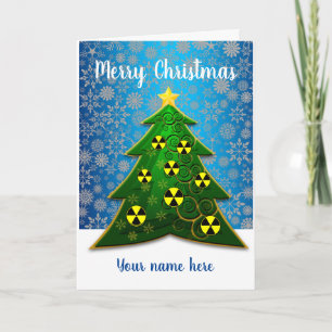 Carte Green ChristmasTree with Radiation Symbole