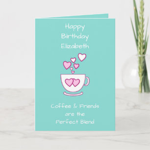 Carte Green Coffee & Friends Salutation d'anniversaire