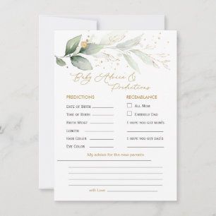 Carte Green & Gold Foliage Bébé Prédiction et conseil