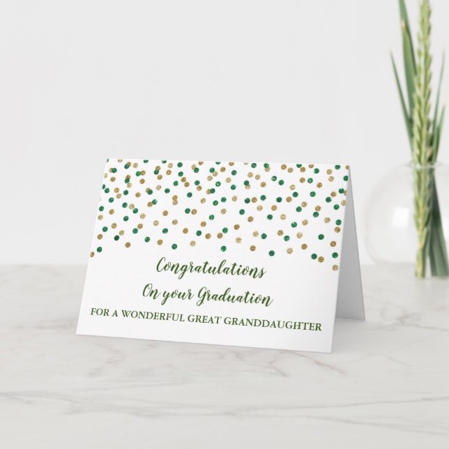 Carte Green Gold Grand Grandgirl Graduation (Devant)