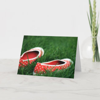 Carte Green Grass Red Polka Dot Chaussures Photo Note Ca