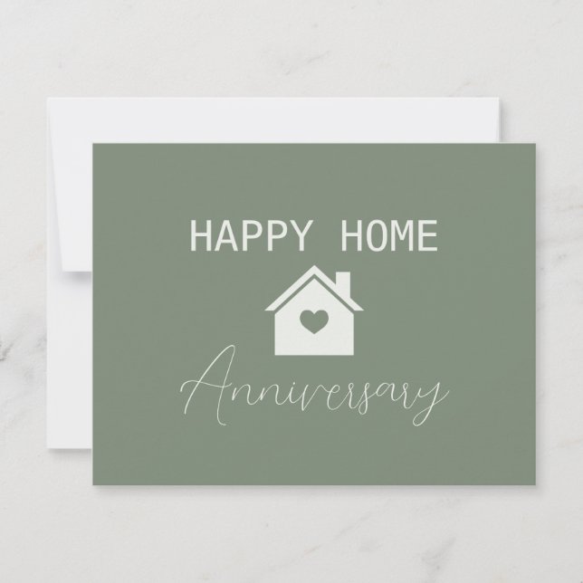 Carte Green Happy Home Anniversaire Immobilier (Devant)