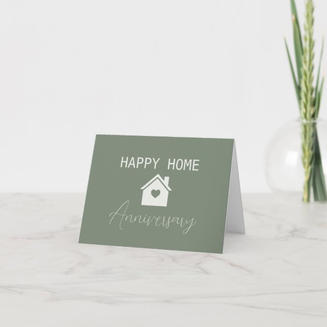 Carte Green Happy Home Anniversaire Immobilier (Devant)