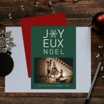 Carte Green Monochrome Joyeux Noel