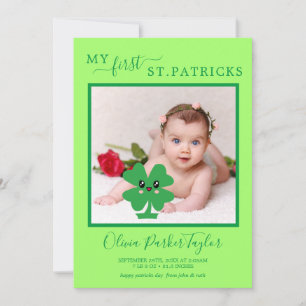 Carte Green My First Patricks Baby Birth Photo Holiday
