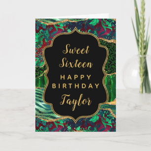 Carte Green Safari Agate Sweet 16 Joyeux anniversaire