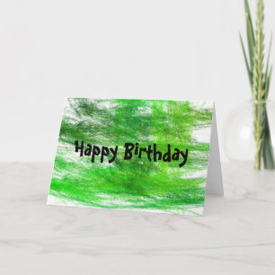 Carte Green Scribbles Joyeux anniversaire