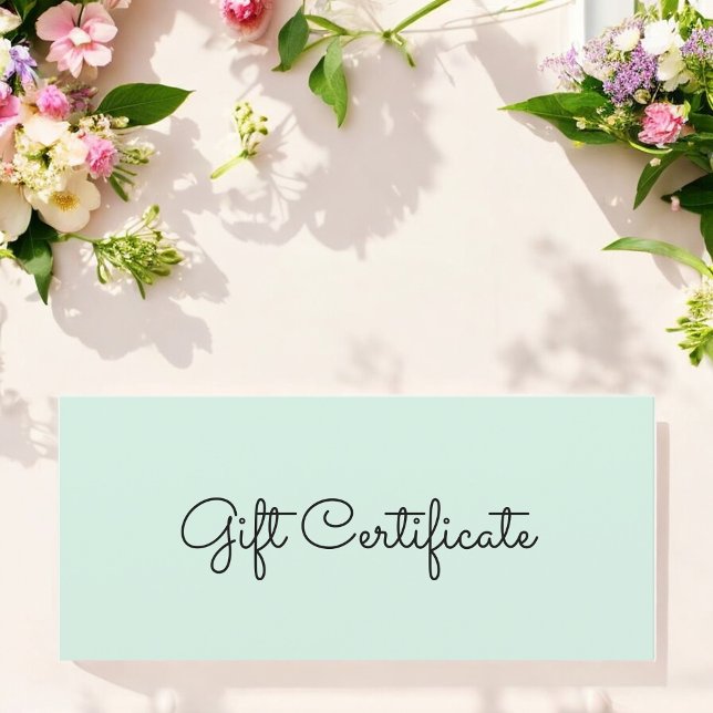 Carte Green Simple Beauty Business Cadeau Certificat (Créateur téléchargé)
