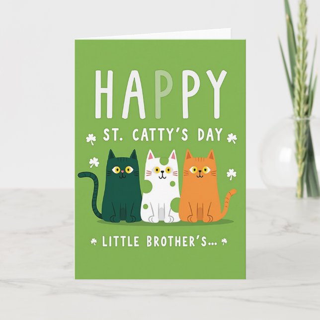 Carte Green Stripes St Catty Day Card (Devant)