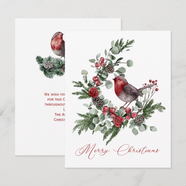Carte Greens de Noël, Cônes de pin, Gris rouge (Devant / Derrière)