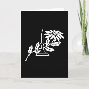 Carte - Greeting - Candle and Flower Graphic