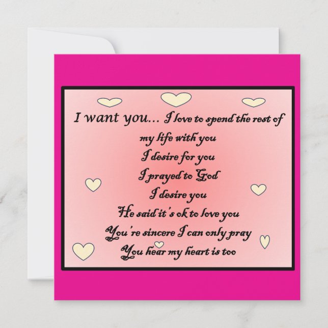 Carte Greeting card 'I want you" (Devant)