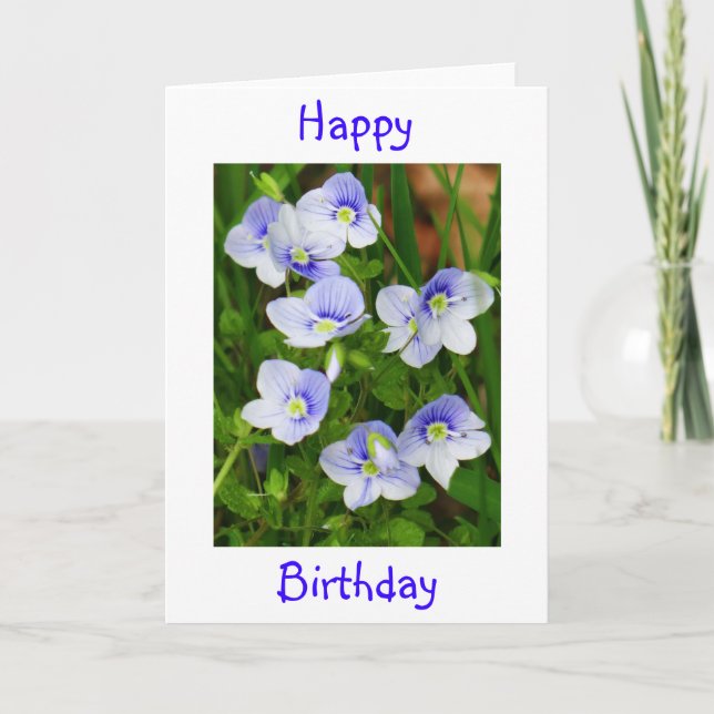 Carte Greeting card little blue flowers (Devant)