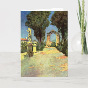 Carte Greeting card - Villa Garden by Maxfield Parrish