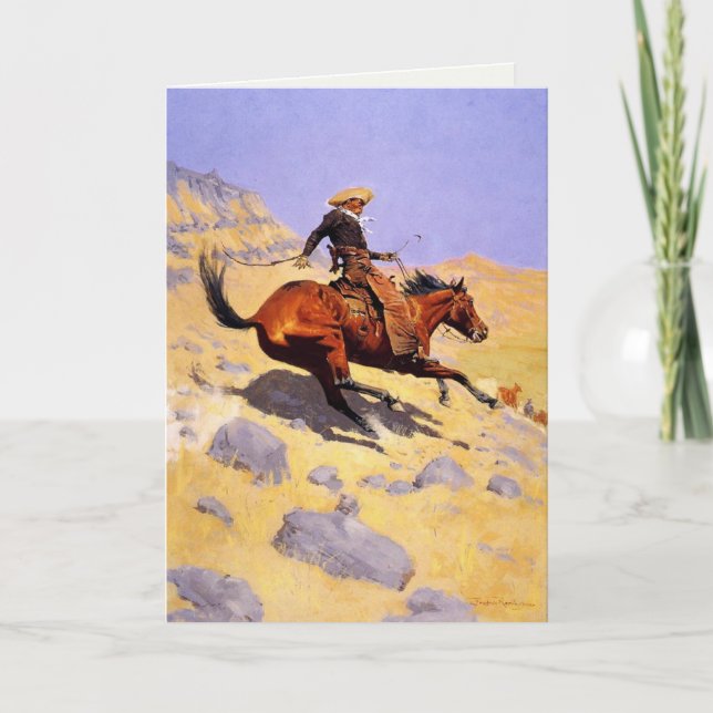 Carte Greetingcard Avec Frédéric Remington Peinture (Devant)