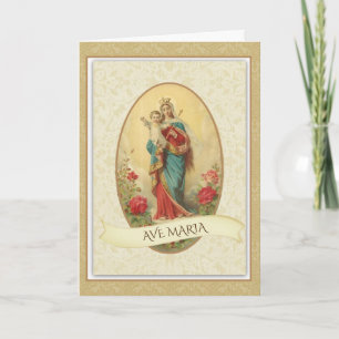 Carte GRÊLE MARY dans la VIERGE BÉNIE PAR LATIN JÉSUS
