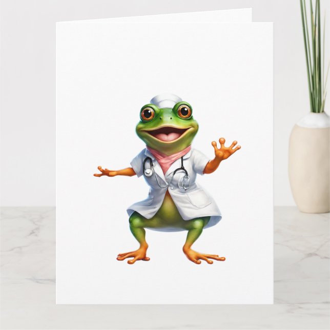 Carte Grenouille 7 infirmière, grenouille, médecin, crap (Devant)