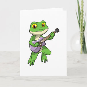 Carte Grenouille à la musique avec guitare