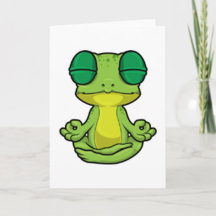 Carte Grenouille au yoga en tailleur