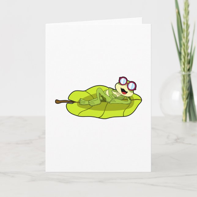 Carte Grenouille avec des lunettes de soleil (Devant)