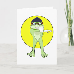 Carte Grenouille avec lunettes de natation