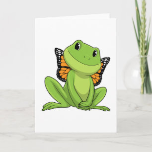 Carte Grenouille avec papillon