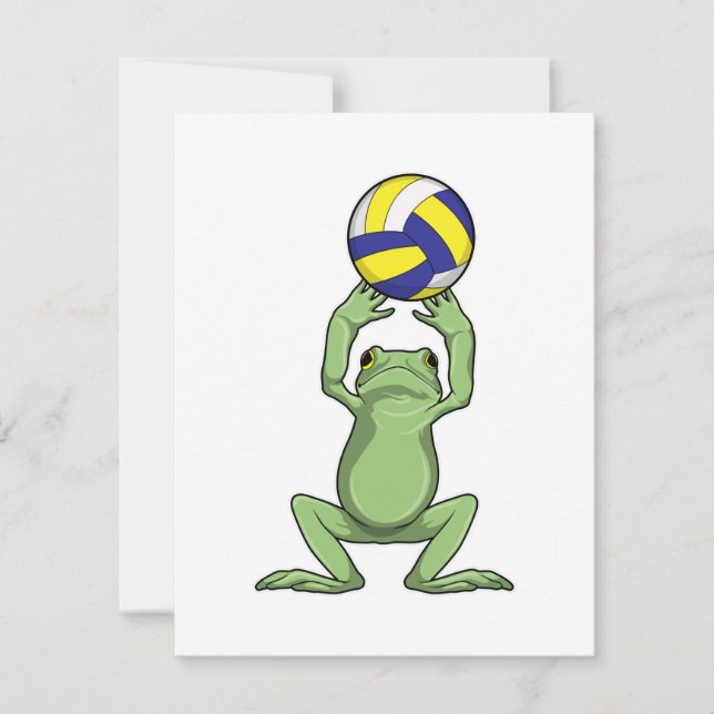 Carte Grenouille avec volleyball (Devant)
