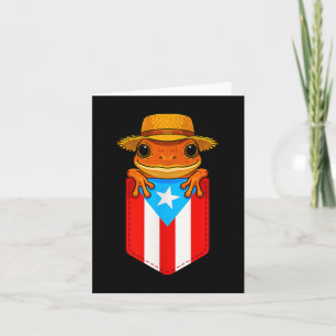 Carte Grenouille Coqui Jibaro Drapeau Porto Rico Boricua
