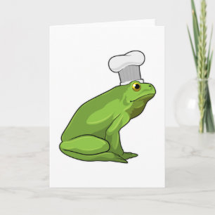 Carte Grenouille cuisinier avec chapeau de chef