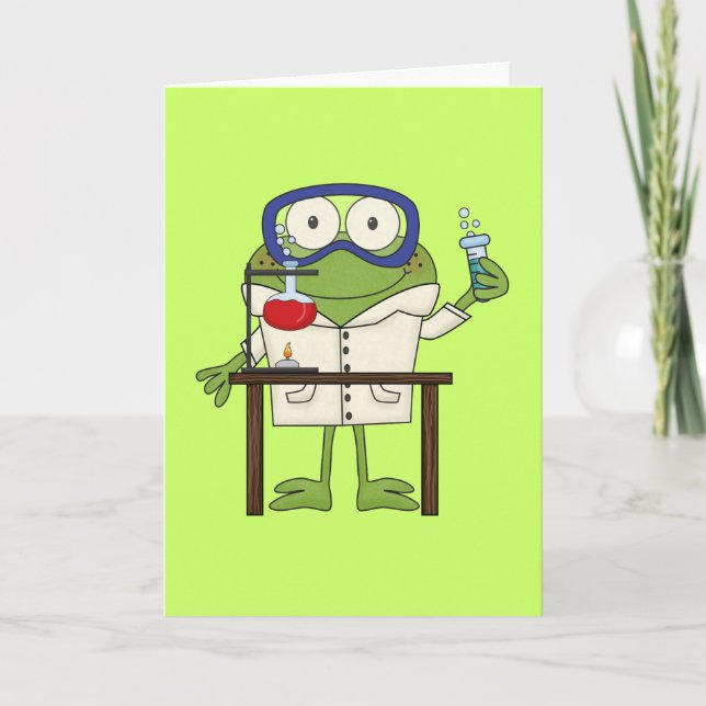 Carte Grenouille dans le laboratoire de la Science (Devant)