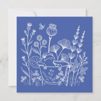 Carte Grenouille dans une tasse à thé – Illustration bot