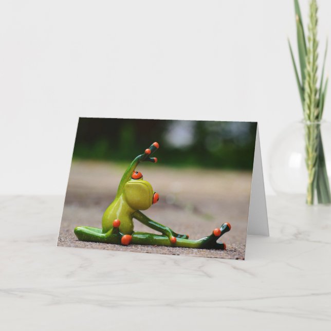 Carte Grenouille d'arbre faisant Yoga Funny Card (Devant)