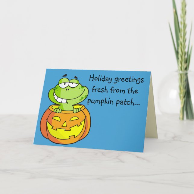 Carte Grenouille de bébé de correction de citrouille (Devant)