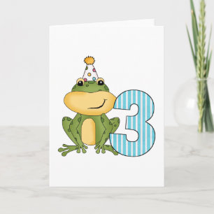 Carte Grenouille de fête 3e anniversaire T-shirts et cad