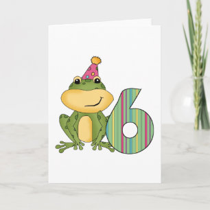 Carte Grenouille de fête 6e anniversaire T-shirts et cad