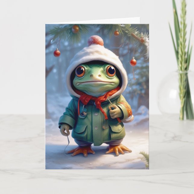 Carte Grenouille de Noël (Devant)