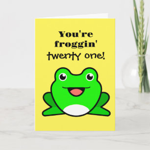 Carte Grenouille drôle 21e anniversaire