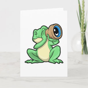 Carte Grenouille en astronomie avec télescope