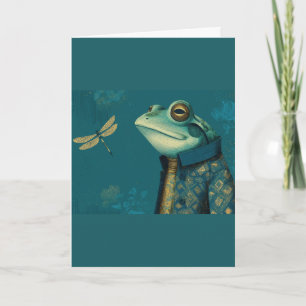 Carte Grenouille et Libellule Élégantes - Animal Vintage
